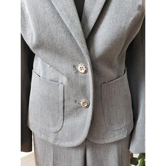 7th Avenue 2 Piece Suit Womens Size 12 Gray Super Stretch Polyester Straight Leg - Picture 13 of 16